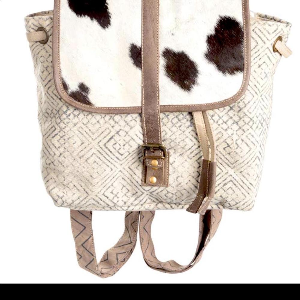 Cowhide backpack purse
